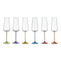 Poppy Handblown Crystal Champagne Flutes — Six Tints, Set of 6