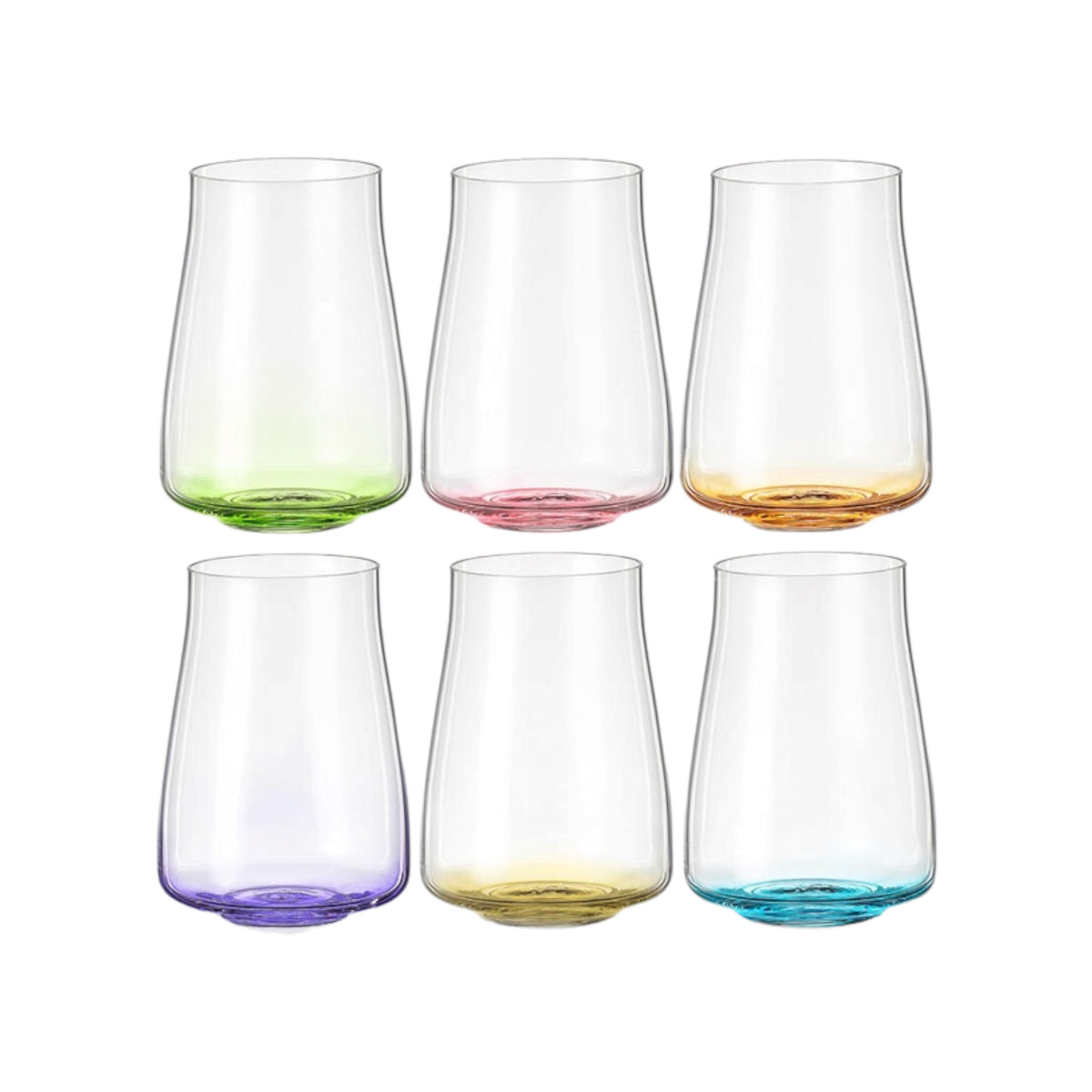 Poppy Handblown Crystal Highball Glasses — Six Tints, Set of 6