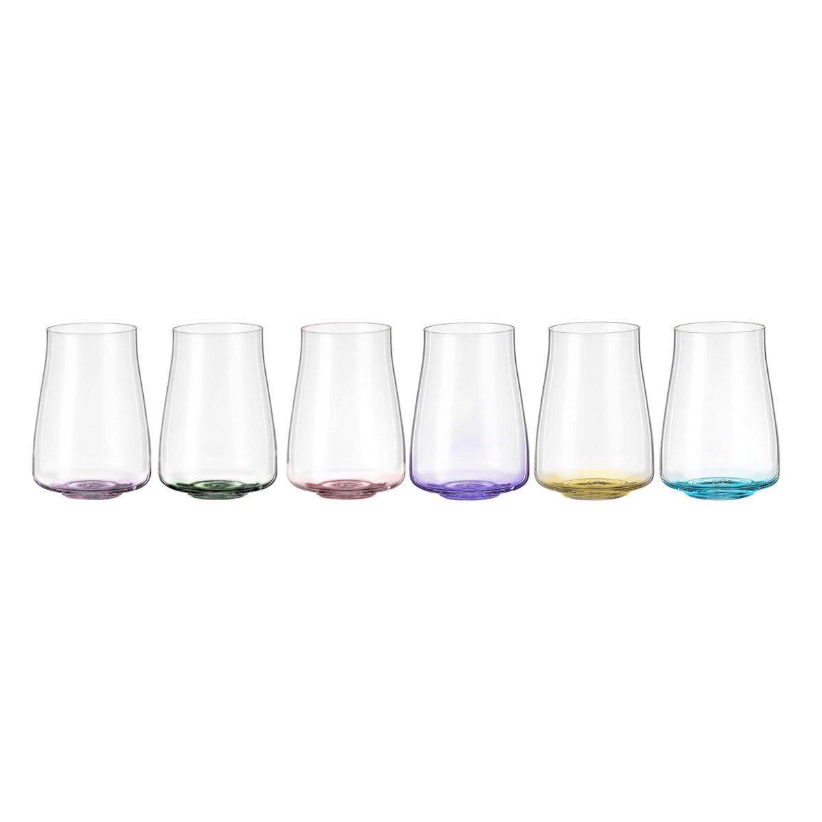 Poppy Handblown Crystal Highball Glasses — Six Tints, Set of 6