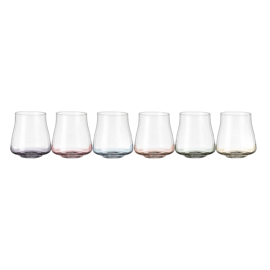 Poppy Handblown Crystal Old Fashioned Tumblers — Six Tints, Set of 6