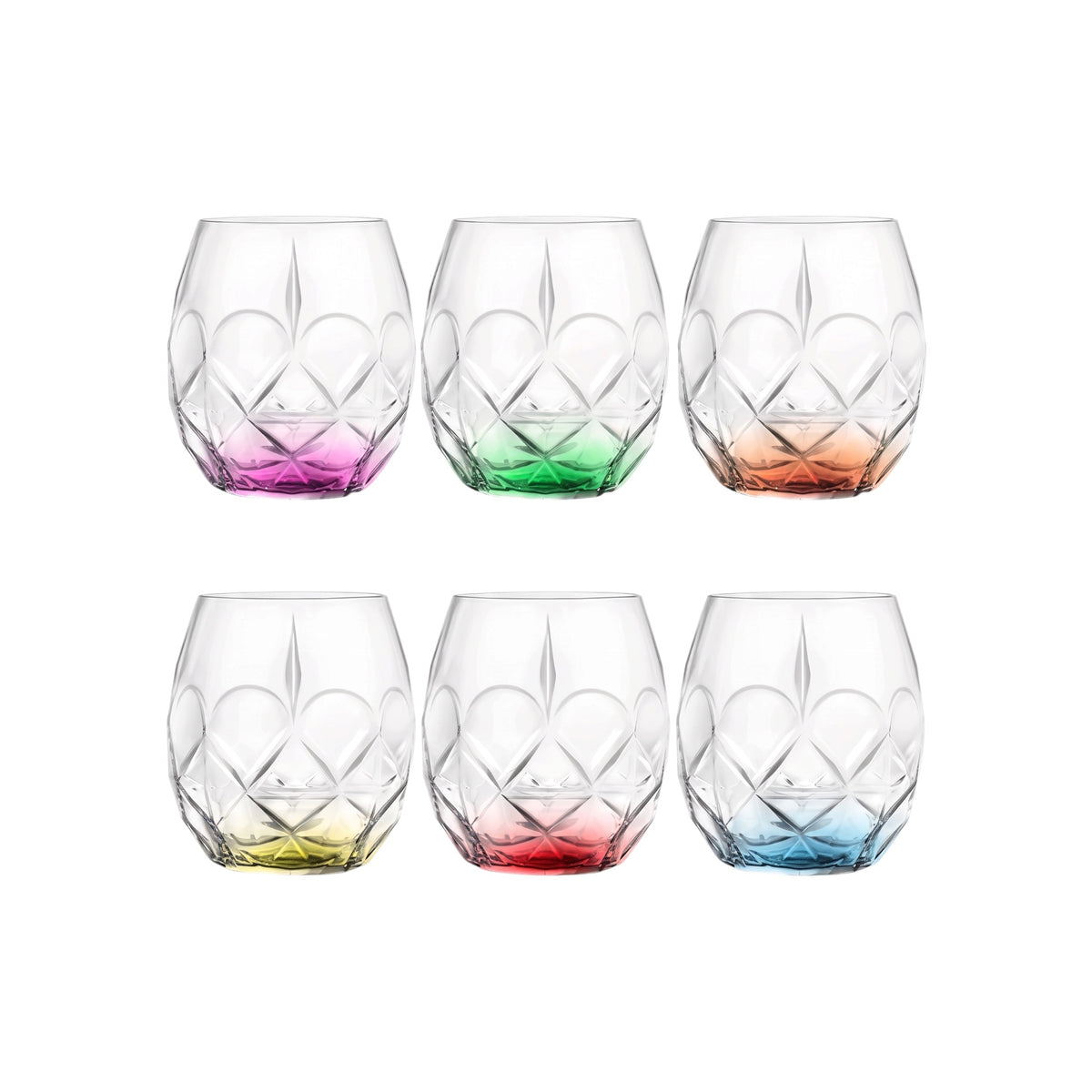Ember Handblown Crystal Tumblers — Six Tints, Set of 6