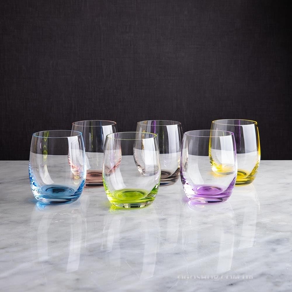 Iris Handblown Crystal Shot Glasses — Six Tints, Set of 6