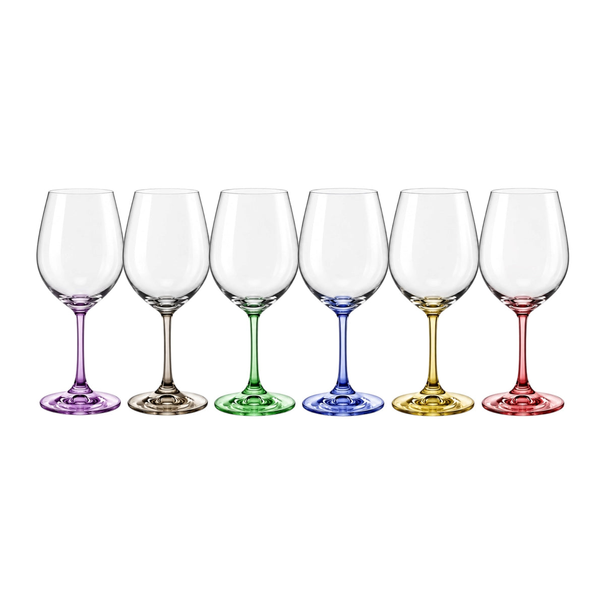 Iris Handblown Crystal Wine Glasses — Six Tints, Set of 6