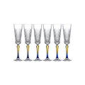 Vesper Handblown Crystal Champagne Flutes — Gradient Stem, Set of 6