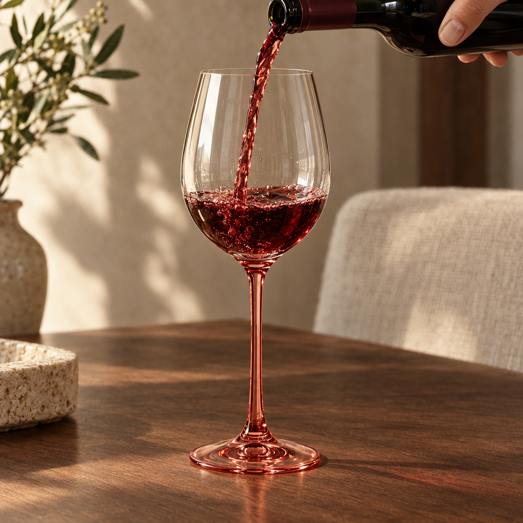 Iris wine glasses: the pour