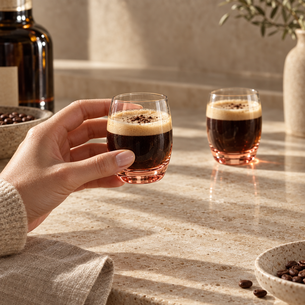 Iris shot glasses: kitchen morning