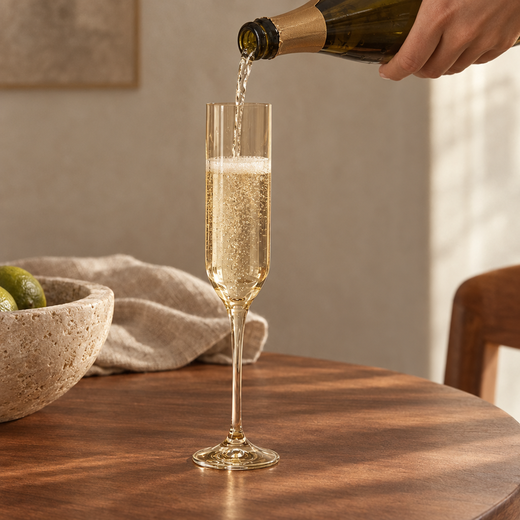 Marver champagne flutes: the pour