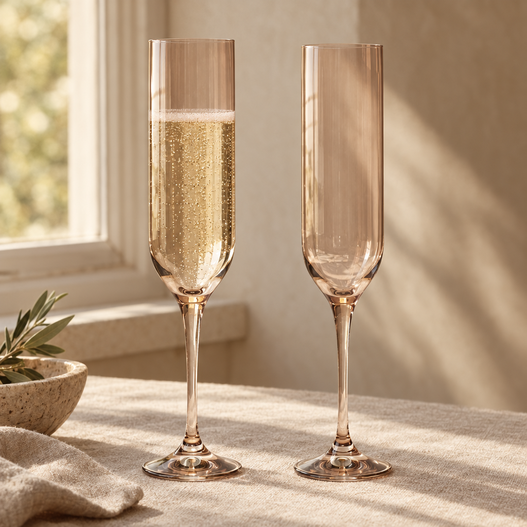 Marver champagne flutes: window light