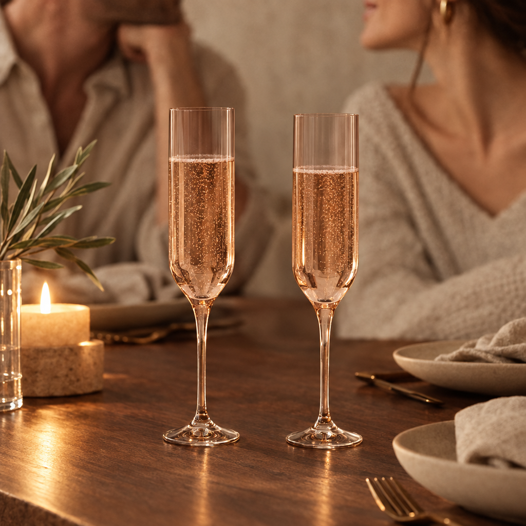 Marver champagne flutes: dinner for two