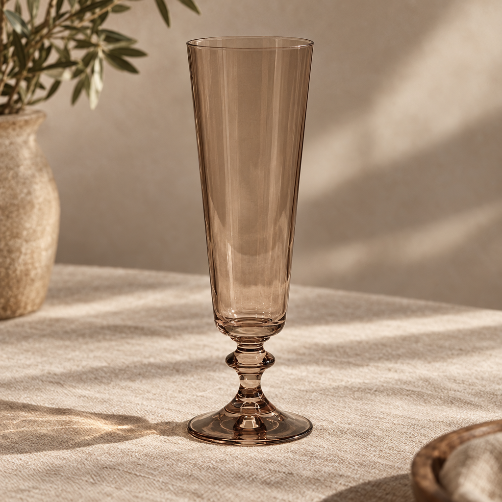 Pontil champagne flutes: detail umber