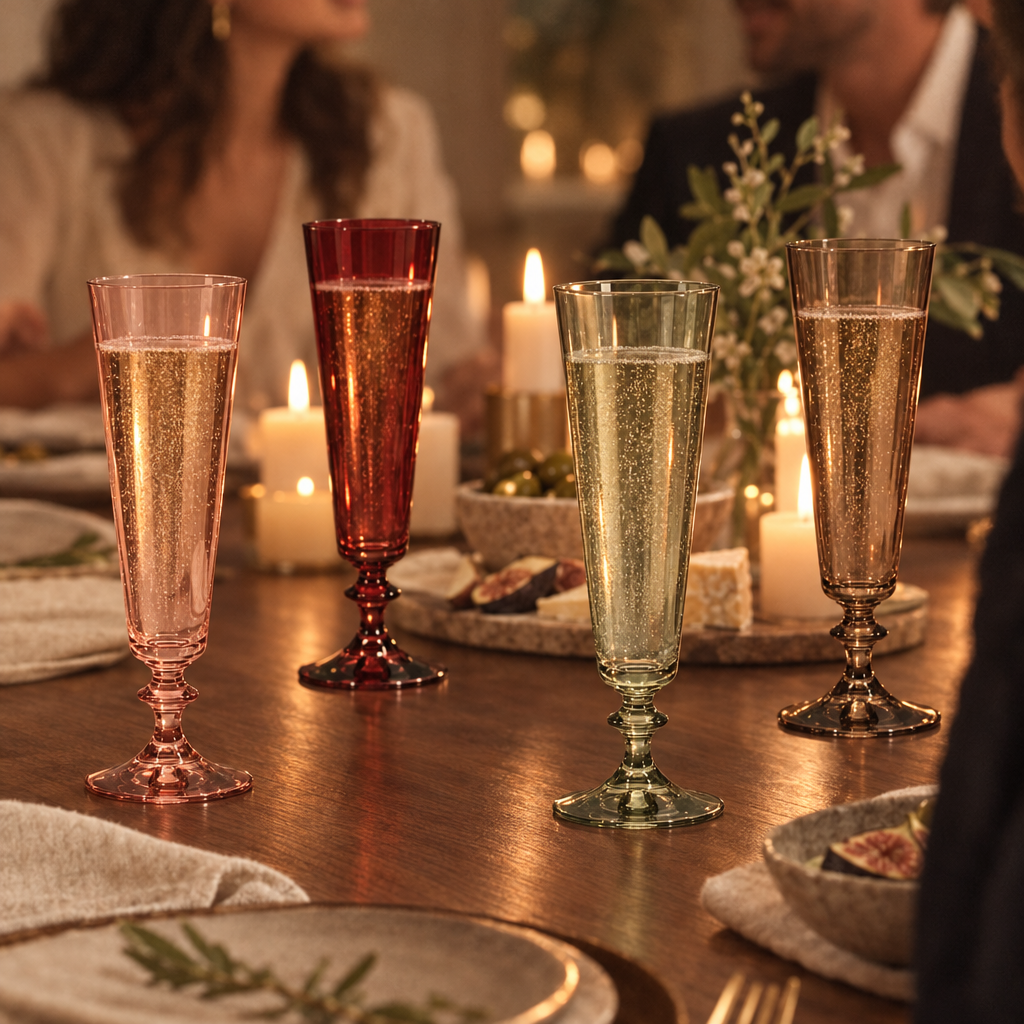 Pontil champagne flutes: quartet dinner
