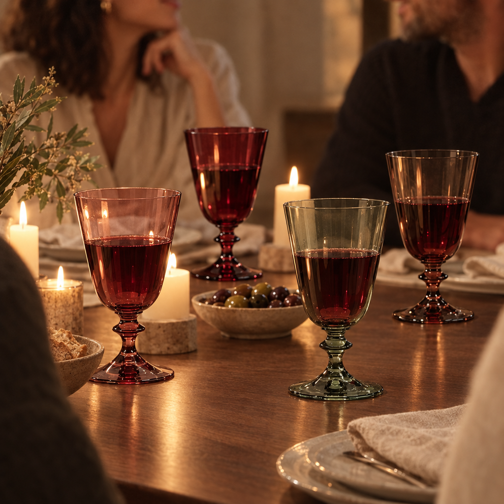 Pontil wine glasses: quartet dinner