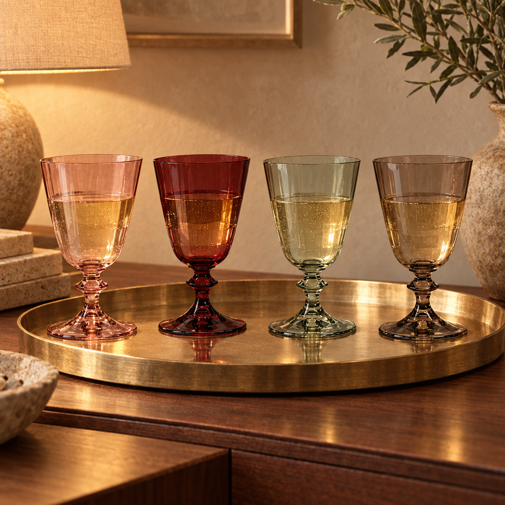 Pontil wine glasses: quartet tray