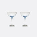 Lume Reeded Crystal Coupes — Delft, Set of 2