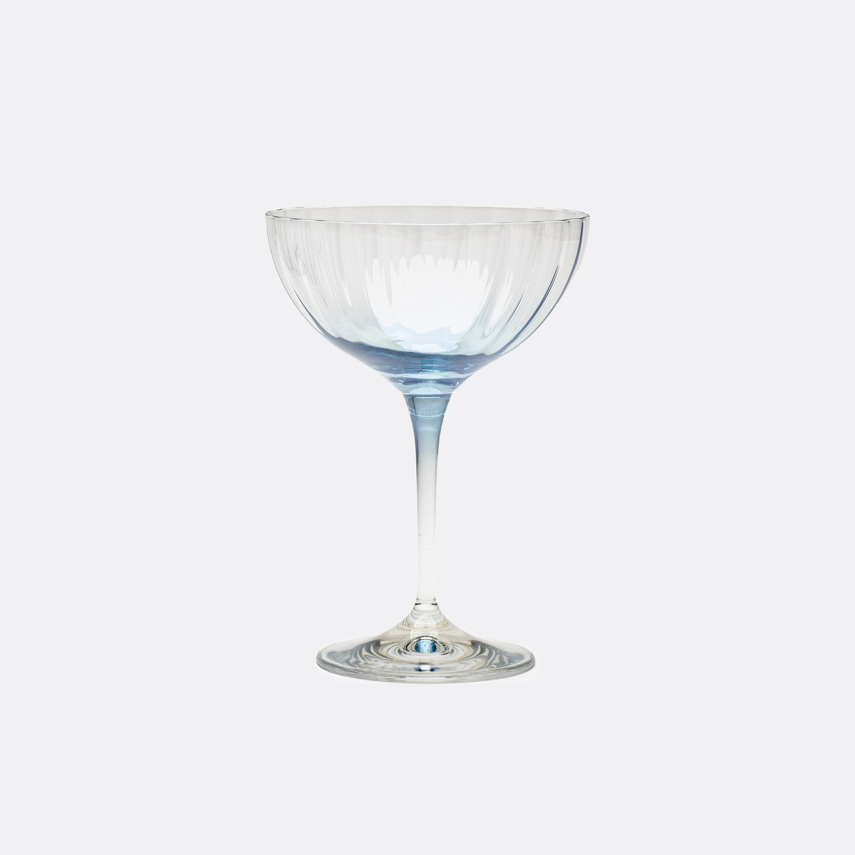 Lume Reeded Crystal Coupes — Delft, Set of 2