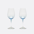 Lume Reeded Crystal Wine Glasses — Delft, Set of 2
