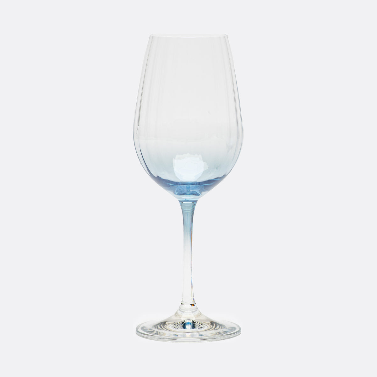 Lume Reeded Crystal Wine Glasses — Delft, Set of 2