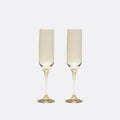 Marver Handblown Crystal Champagne Flutes — Set of 2