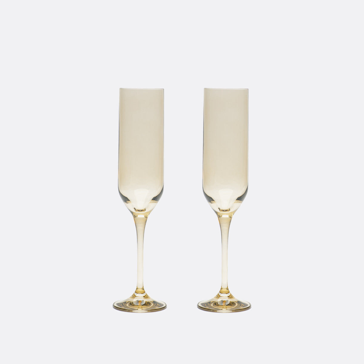Marver Handblown Crystal Champagne Flutes — Set of 2