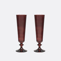 Pontil Handblown Crystal Champagne Flutes — Set of 2