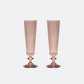 Pontil Handblown Crystal Champagne Flutes — Set of 2