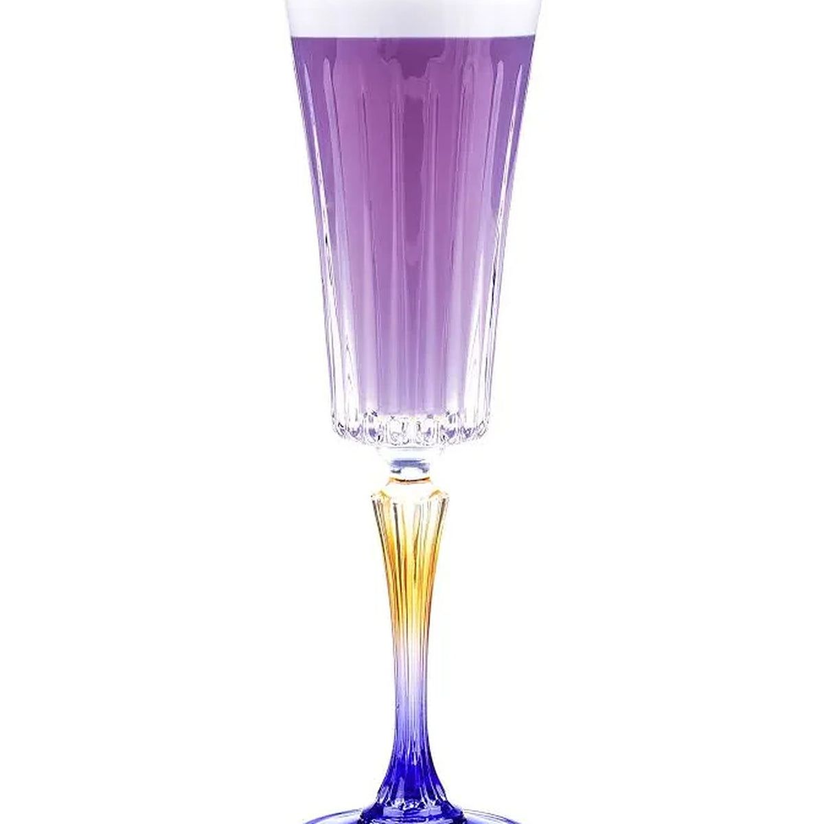 Vesper Handblown Crystal Champagne Flutes — Gradient Stem, Set of 6
